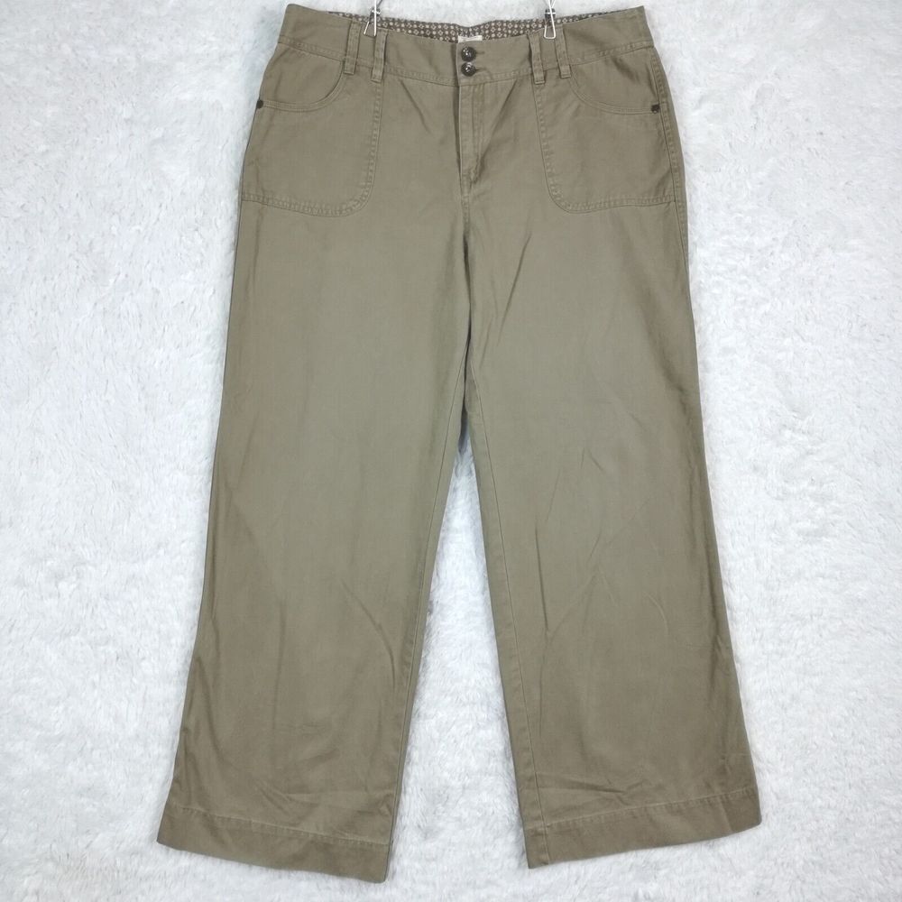 Bass Wide Leg Cropped Pants in Olive Green